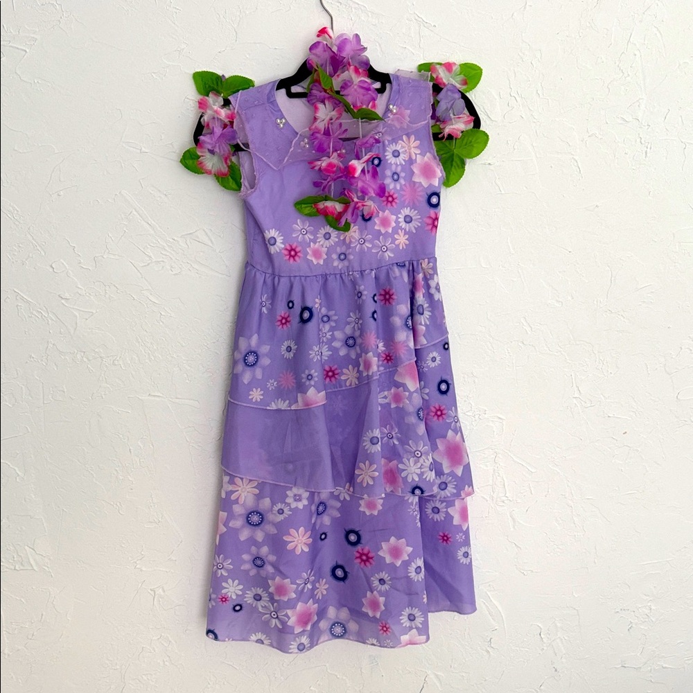 Encanto Isabella Disney Amazon Halloween Floral Purple Kids Dress - 8 - 10